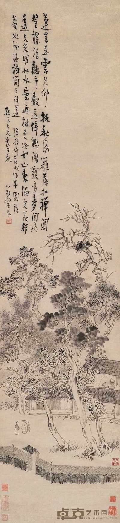 高翔 弹指阁图 立轴 132×31.5cm